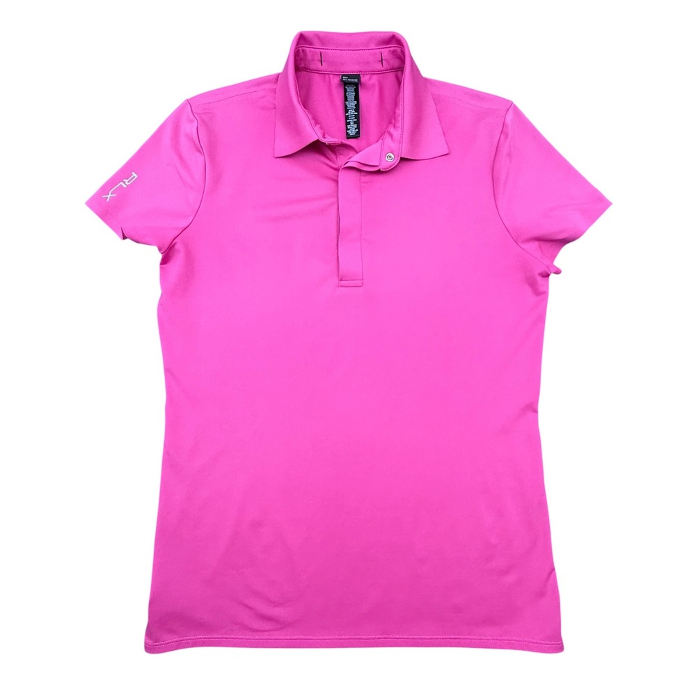 RLX Ralph Lauren Polo Women Medium Pink Golf Activewear Performance Short Sleeve